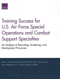 Book Cover for Training Success for U.S. Air Force Special Operations and Combat Support Specialties by Maria C Lytell