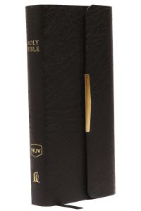 Book Cover for NKJV, Checkbook Bible, Compact, Bonded Leather, Black, Wallet Style, Red Letter by Thomas Nelson