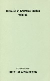Book Cover for Research in Germanic Studies 1980-81 by 