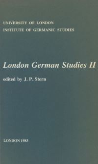 Book Cover for London German Studies II by J P Stern