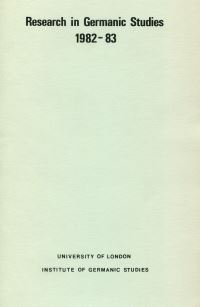 Book Cover for Research in Germanic Studies 1982-83 by 
