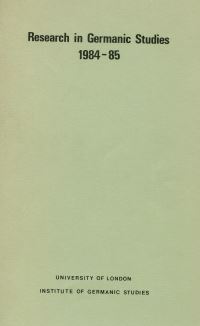 Book Cover for Research in Germanic Studies 1984-85 by 