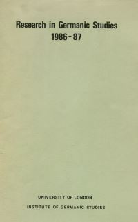 Book Cover for Research in Germanic Studies 1986-87 by 