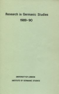 Book Cover for Research in Germanic Studies 1989-90 by 