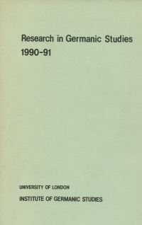 Book Cover for Research in Germanic Studies 1990-91 by 