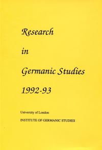 Book Cover for Research in Germanic Studies 1992-93 by 