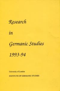 Book Cover for Research in Germanic Studies 1993-94 by 