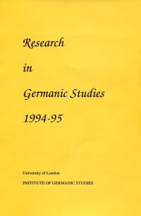 Book Cover for Research in Germanic Studies 1994-95 by 