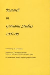Book Cover for Research in Germanic Studies 1997-98 by 