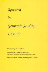 Book Cover for Research in Germanic Studies 1998-99 by 