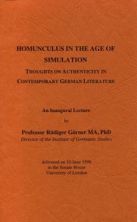 Book Cover for Homunculus in the Age of Simulation by Rüdiger Görner