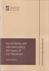 Book Cover for Social Theory and Education Policy by Geoff Whitty