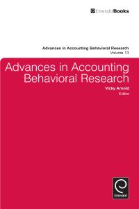 Book Cover for Advances in Accounting in Behavioural Research by Vicky Arnold
