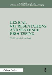 Book Cover for Lexical Representations And Sentence Processing by MaryEllen C MacDonald