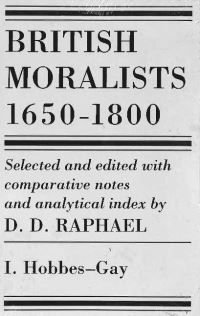 Book Cover for British Moralists: 1650-1800 (Volumes 1 and 2) by D D Raphael