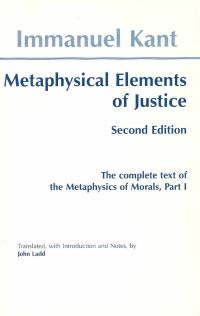 Book Cover for Metaphysical Elements of Justice by Immanuel Kant