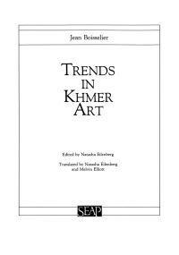 Book Cover for Trends in Khmer Art by Jean Boisselier, Natasha Eilenberg