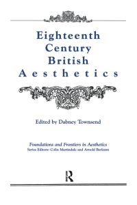 Book Cover for Eighteenth Century British Aesthetics by Dabney Townsend