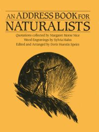 Book Cover for An Address Book for Naturalists by Doris Huestis Speirs, Sylvia Hahn