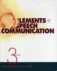 Book Cover for Elements of Speech Communication by David M Jabusch, Stephen W Littlejohn