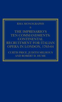 Book Cover for The Impresario's Ten Commandments by Curtis Alexander Price, Judith Milhous, Robert D Hume, Royal Musical Association