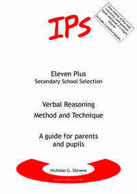Book Cover for 11+ Verbal Reasoning Method & Technique by Nicholas G Stevens