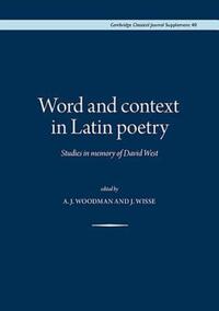 Book Cover for Word and Context in Latin Poetry by David West
