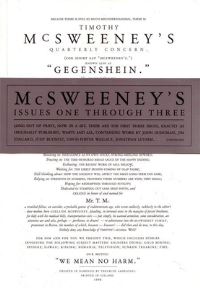 Book Cover for McSweeney's Issues One Through Three by Dave Eggers