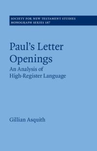 Book Cover for Paul's Letter Openings by Gillian Asquith