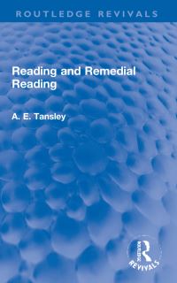 Book Cover for Reading and Remedial Reading by A E Tansley