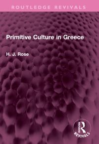 Book Cover for Primitive Culture in Greece by H J Rose