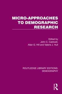 Book Cover for Micro-Approaches to Demographic Research by John C Caldwell, Allan G Hill, Valerie J Hull