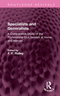 Book Cover for Specialists and Generalists by F F Ridley