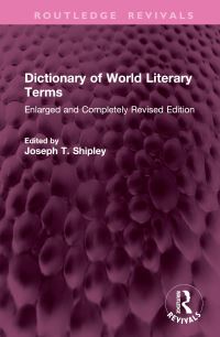 Book Cover for Dictionary of World Literary Terms by Joseph T Shipley