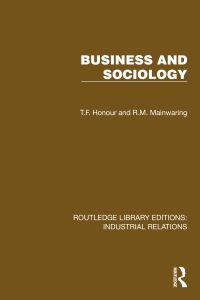 Book Cover for Business and Sociology by T F Honour, R M Mainwaring
