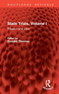 Book Cover for State Trials. Volume I Treason and Libel by Donald Thomas