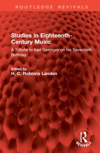 Book Cover for Studies in Eighteenth-Century Music by Karl Geiringer