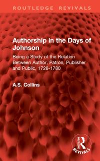 Book Cover for Authorship in the Days of Johnson by Arthur Simons Collins