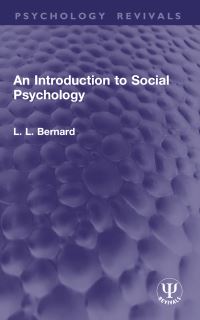 Book Cover for An Introduction to Social Psychology by L L Bernard