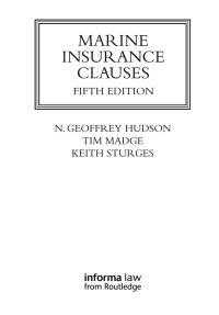 Book Cover for Marine Insurance Clauses by Geoffrey Hudson, Tim Madge, Keith Sturges