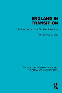 Book Cover for England in Transition by M Dorothy George