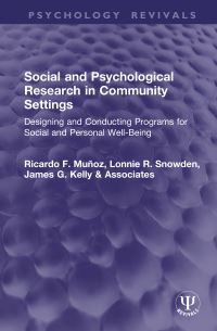 Book Cover for Social and Psychological Research in Community Settings by Ricardo F Muñoz, Lonnie R Snowden, James G Kelly