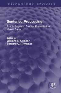 Book Cover for Sentence Processing by William E Cooper, Edward CT Walker