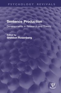 Book Cover for Sentence Production by Sheldon Rosenberg