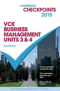 Book Cover for Cambridge Checkpoints VCE Business Management Units 3 and 4 2015 by Alan Wharton