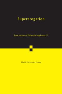 Book Cover for Supererogation by Royal Institute of Philosophy