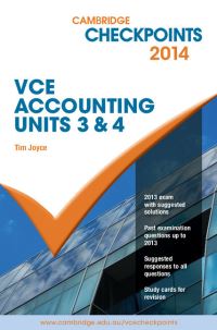 Book Cover for Cambridge Checkpoints VCE Accounting Units 3 and 4 2014 by Tim Joyce