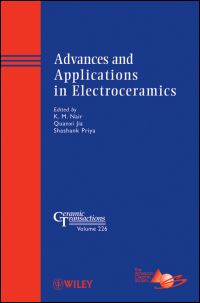 Book Cover for Advances and Applications in Electroceramics by Materials Science Technology Conference, American Ceramic Society