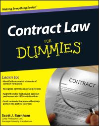 Book Cover for Contract Law for Dummies by Scott J Burnham, Joe Kraynak