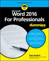 Book Cover for Word 2016 for Professionals for Dummies by Dan Gookin